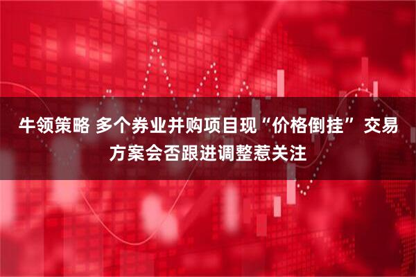 牛领策略 多个券业并购项目现“价格倒挂” 交易方案会否跟进调整惹关注